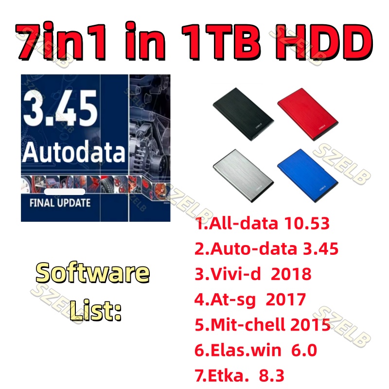 Auto Repair Shop Software - 最新のAlldata 7in1ソフトウェア（オフラインAutodata 3.45+vivid 2018+Atsg +Elaswin 6.0+Etka