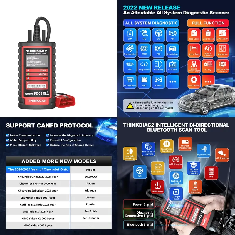 Car Diagnostic Tool - Thinkdiag 2 診断ツール OBD2 自動車スキャナー 双方向通信対応