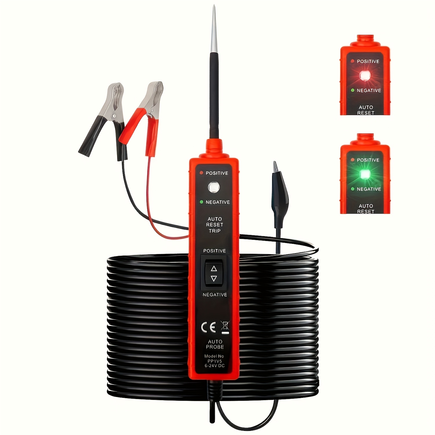 Car Diagnostic Tool - 6V-24V DC多機能自動車電気システムテスター | 極性、回路、導通、部品テスト機能付き診断ツール + 安全保護機能