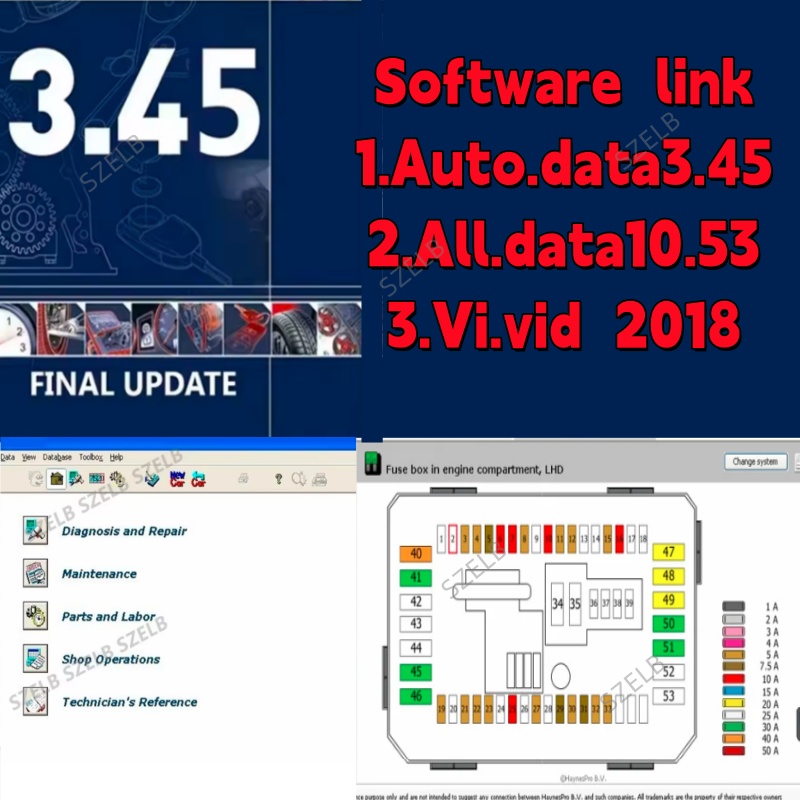 Auto Repair Shop Software - 最新のAutodata 3.45+alldata 10.53+vivid 2018（Haynes Pro 2015）自動車修理ソフトウェアのインストール、ダウンロードリンクで送信