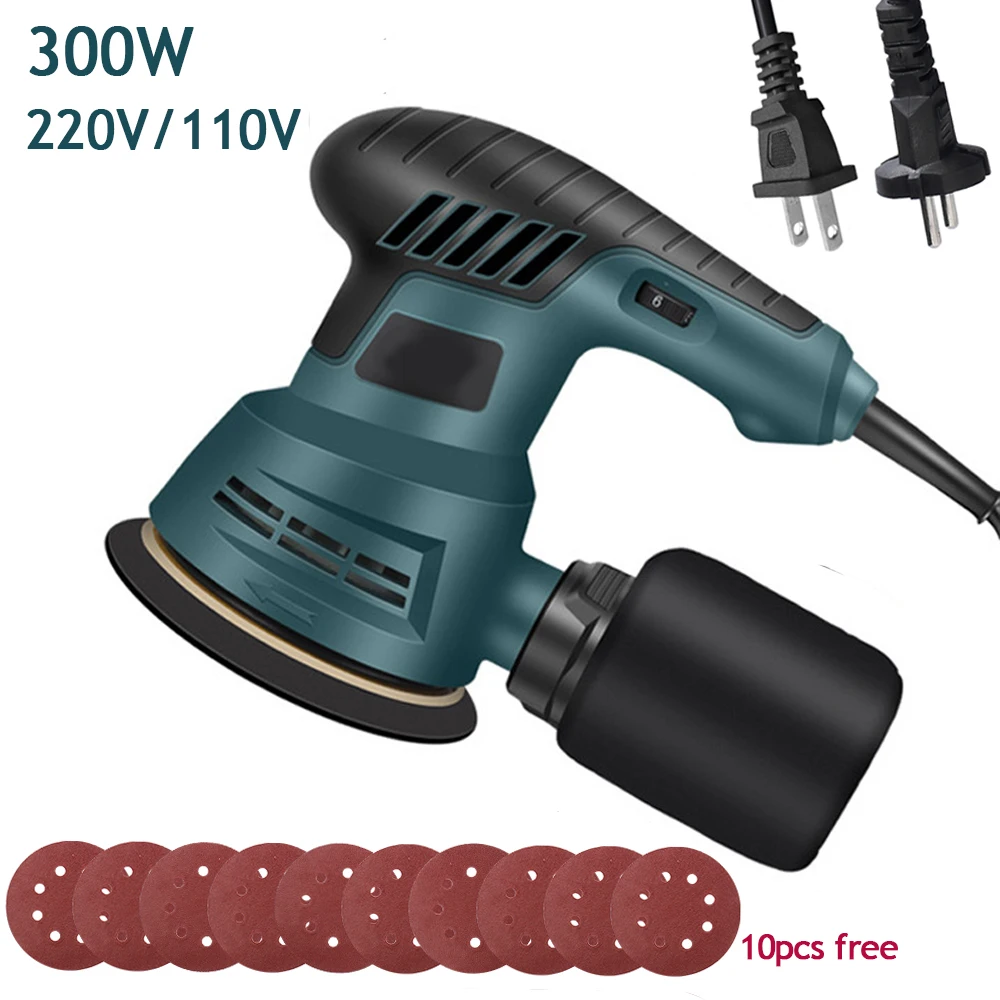 Orbital Polisher Da - 300W電動偏心サンダー、6段階速度調整、5インチ（125mm）木材研磨加工、車磨き機、集塵ボックス付き