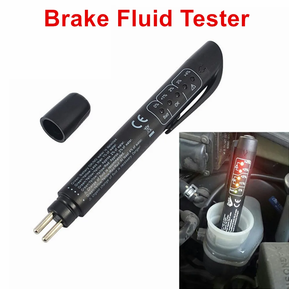 Car Diagnostic Tool - 車のブレーキフルードテスター,5つのLEDインジケーター,dot3,dot4,dot5の診断ツール,デジタルオイル品質検出器,カーツール