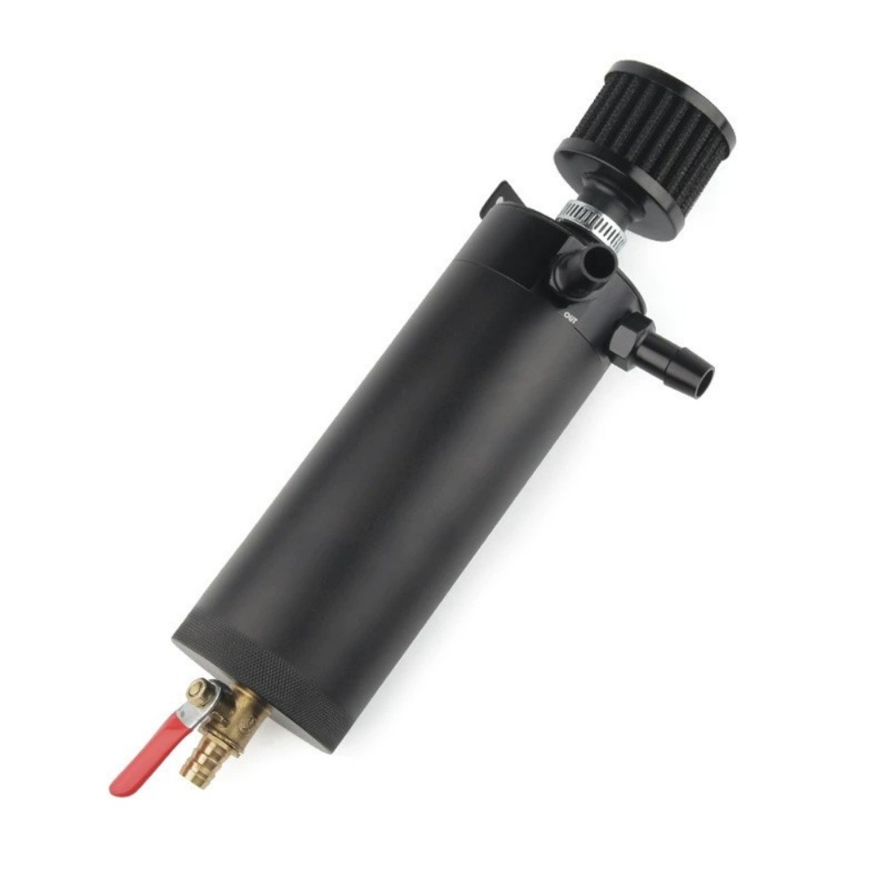 ユニバーサル2ポートバッフル付きオイルキャッチ缶拡張リザーバ - Oil Drain Tank のレビューと価格