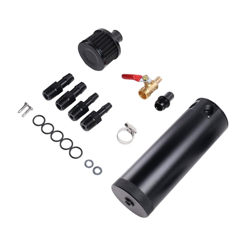 ユニバーサル750mlアルミ製2ポートオイルキャッチタンク、 - Oil Drain Tank のレビューと価格
