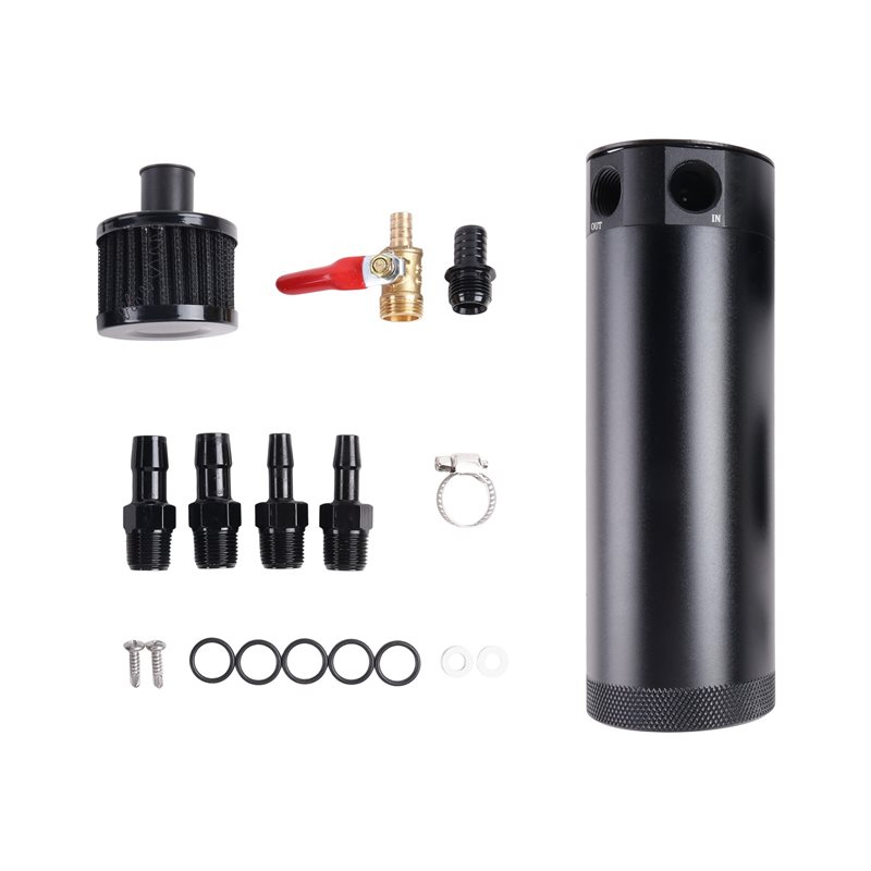 ABIB - ユニバーサル2ポートアルミ製750mlバッフル - Oil Drain Tank のレビューと価格
