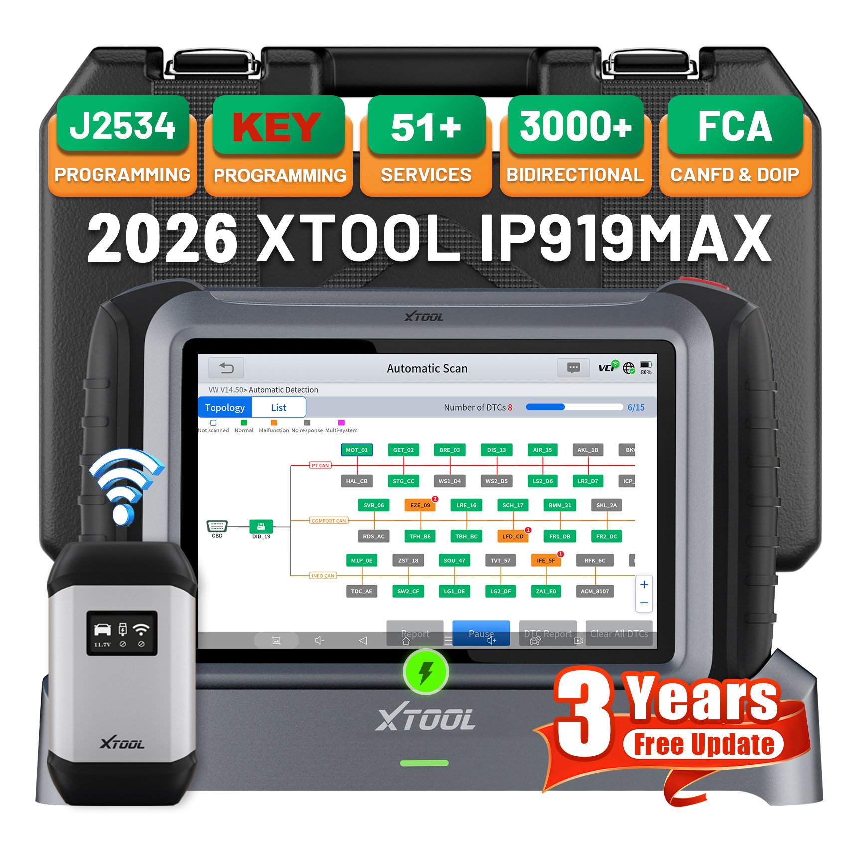 EU倉庫 XTOOL IP919MAX J2534 ECUプ - Car Diagnostic Tool のレビューと価格