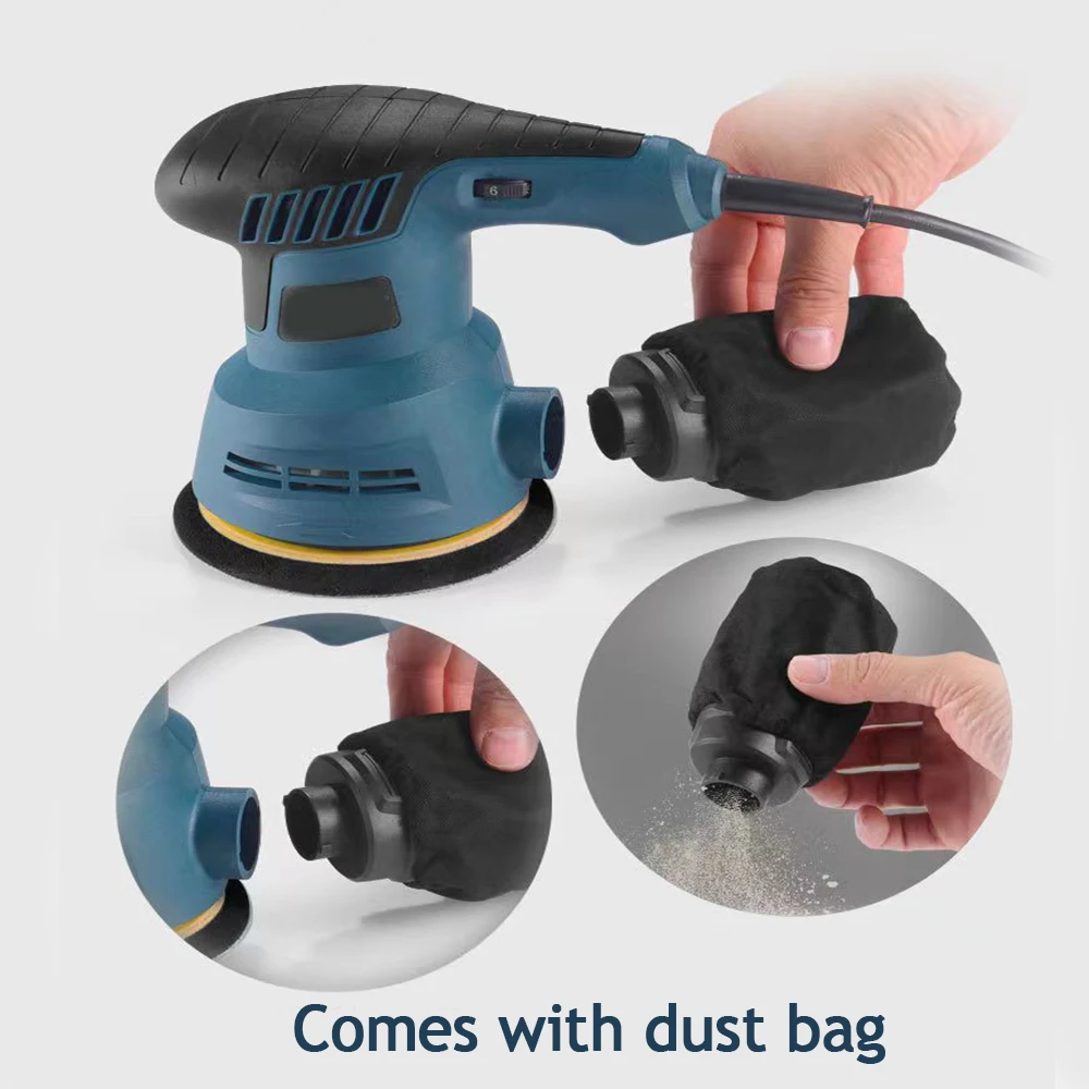 300W電動偏心サンダー、6段階速度調整、5インチ（125m - Orbital Polisher Da のレビューと価格