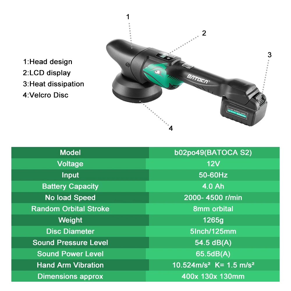 バトカ S2 4.0Ah コードレスカーポリッシャーセット  - Orbital Polisher Da のレビューと価格
